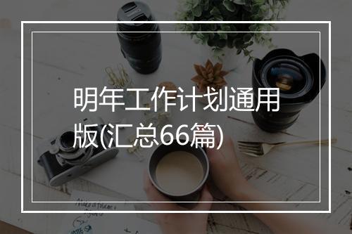 明年工作计划通用版(汇总66篇)