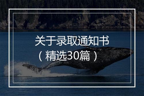 关于录取通知书（精选30篇）