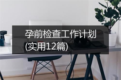 孕前检查工作计划(实用12篇)