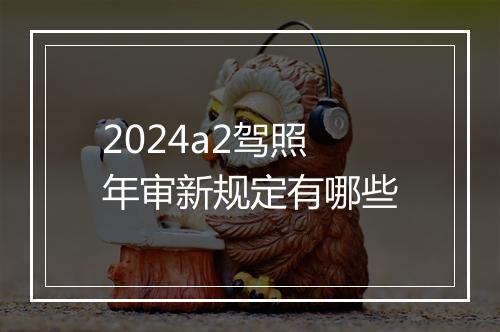 2024a2驾照年审新规定有哪些