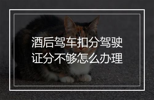 酒后驾车扣分驾驶证分不够怎么办理