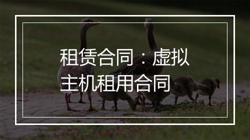 租赁合同：虚拟主机租用合同