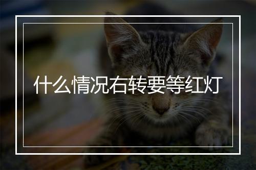 什么情况右转要等红灯