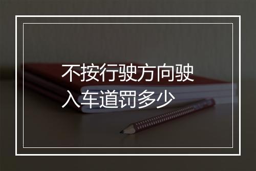 不按行驶方向驶入车道罚多少