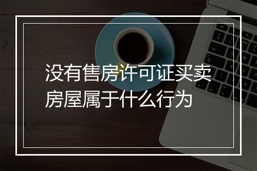 没有售房许可证买卖房屋属于什么行为