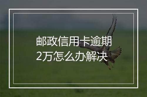 邮政信用卡逾期2万怎么办解决