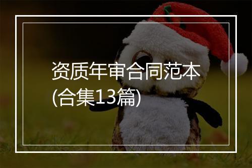 资质年审合同范本(合集13篇)