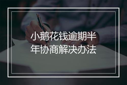 小鹅花钱逾期半年协商解决办法