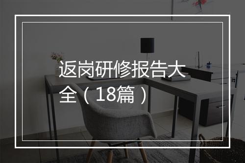 返岗研修报告大全（18篇）