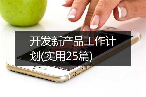开发新产品工作计划(实用25篇)
