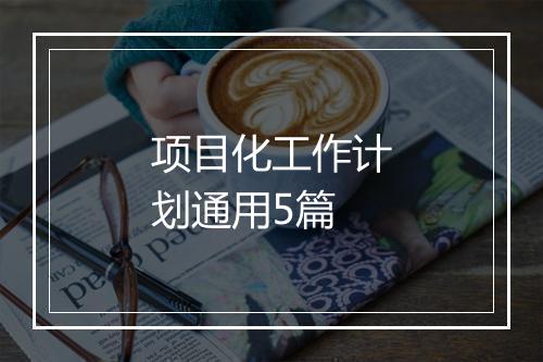 项目化工作计划通用5篇