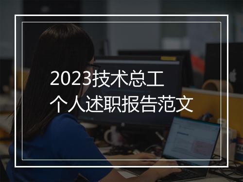 2023技术总工个人述职报告范文