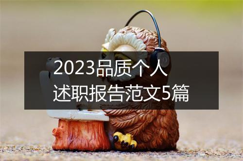 2023品质个人述职报告范文5篇