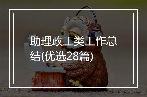 助理政工类工作总结(优选28篇)
