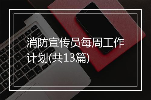 消防宣传员每周工作计划(共13篇)
