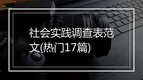社会实践调查表范文(热门17篇)