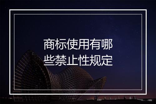 商标使用有哪些禁止性规定