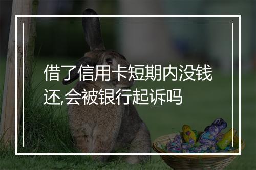 借了信用卡短期内没钱还,会被银行起诉吗