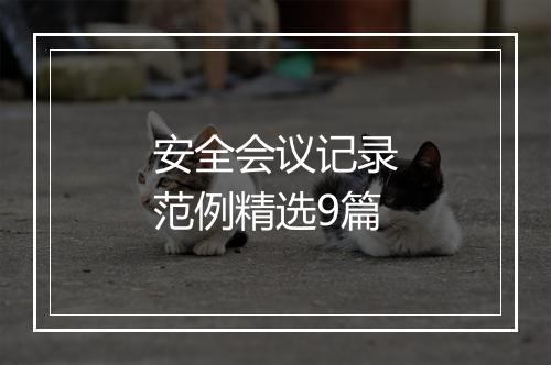 安全会议记录范例精选9篇