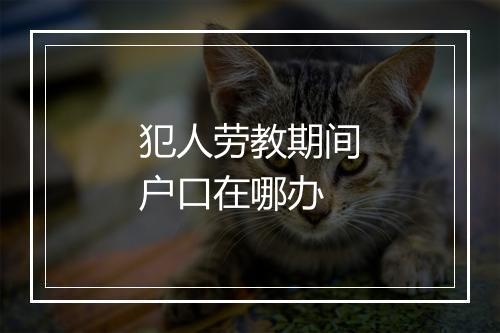 犯人劳教期间户口在哪办