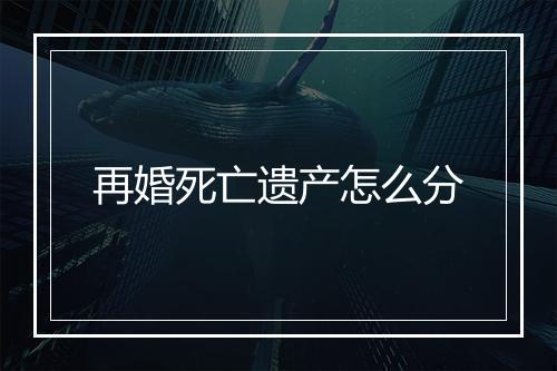 再婚死亡遗产怎么分