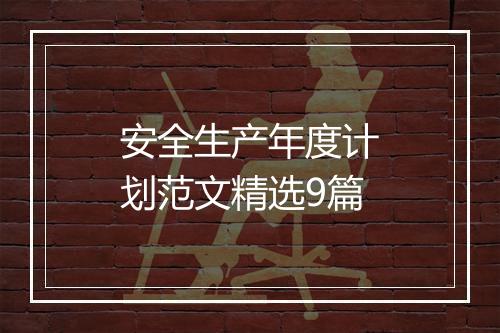 安全生产年度计划范文精选9篇