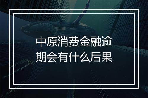 中原消费金融逾期会有什么后果
