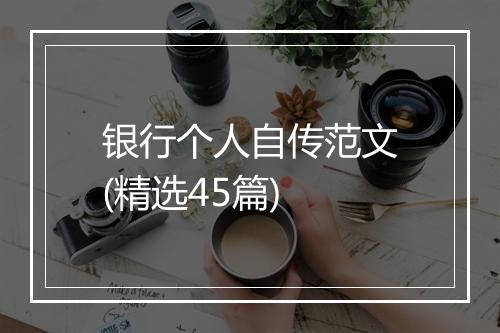 银行个人自传范文(精选45篇)