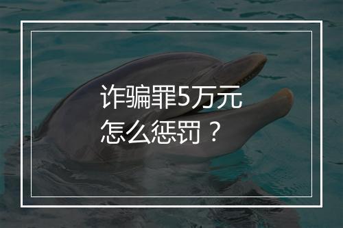 诈骗罪5万元怎么惩罚？