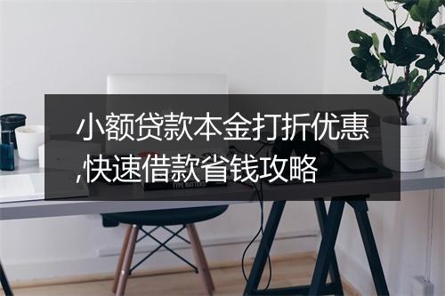 小额贷款本金打折优惠,快速借款省钱攻略