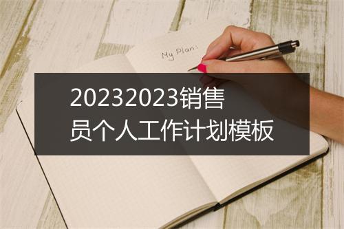 20232023销售员个人工作计划模板