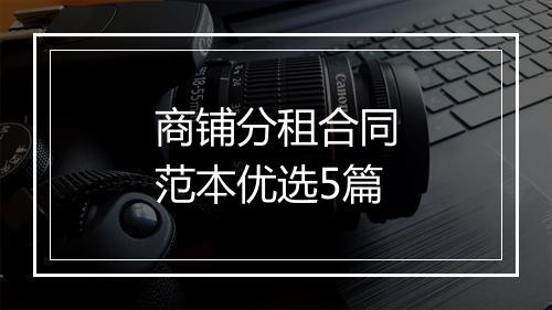 商铺分租合同范本优选5篇