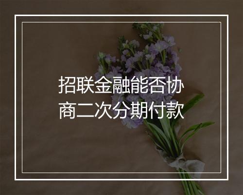 招联金融能否协商二次分期付款