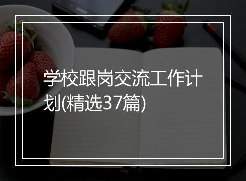学校跟岗交流工作计划(精选37篇)