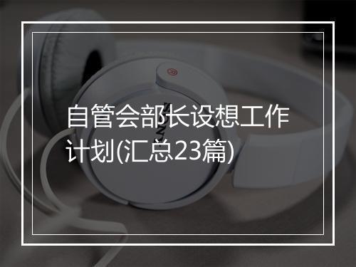 自管会部长设想工作计划(汇总23篇)
