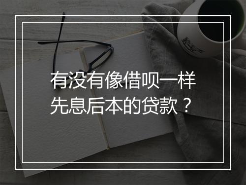 有没有像借呗一样先息后本的贷款？