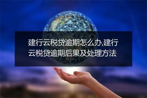 建行云税贷逾期怎么办,建行云税贷逾期后果及处理方法
