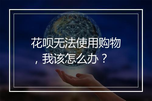 花呗无法使用购物，我该怎么办？