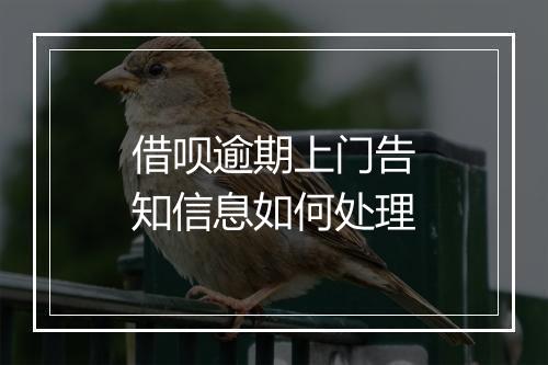 借呗逾期上门告知信息如何处理