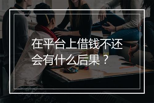 在平台上借钱不还会有什么后果？