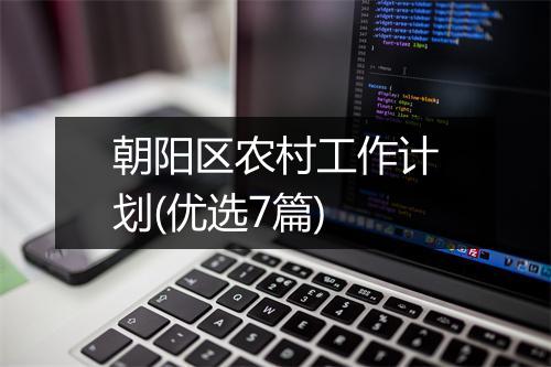 朝阳区农村工作计划(优选7篇)