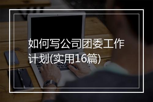 如何写公司团委工作计划(实用16篇)