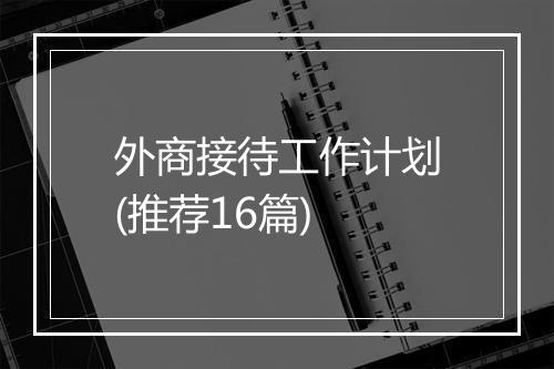外商接待工作计划(推荐16篇)