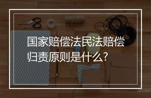 国家赔偿法民法赔偿归责原则是什么?