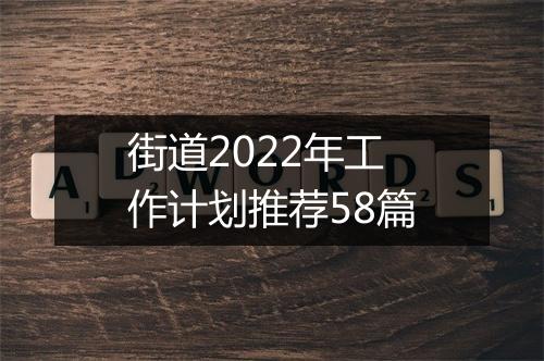街道2022年工作计划推荐58篇