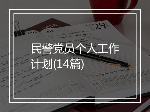 民警党员个人工作计划(14篇)