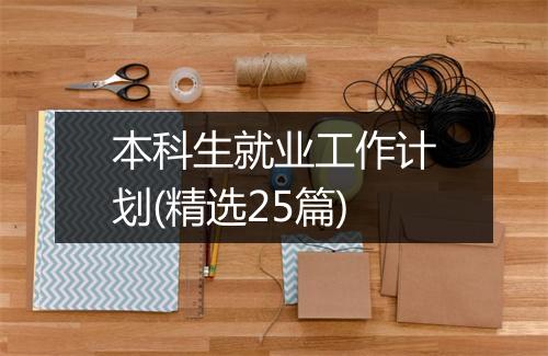 本科生就业工作计划(精选25篇)