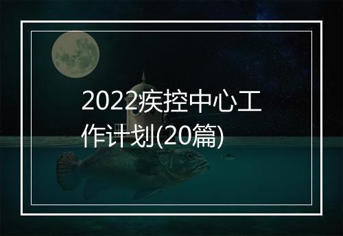 2022疾控中心工作计划(20篇)