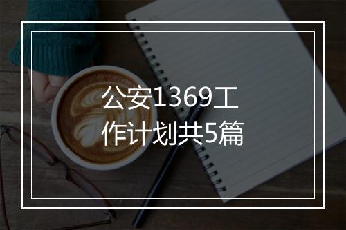 公安1369工作计划共5篇