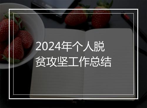 2024年个人脱贫攻坚工作总结